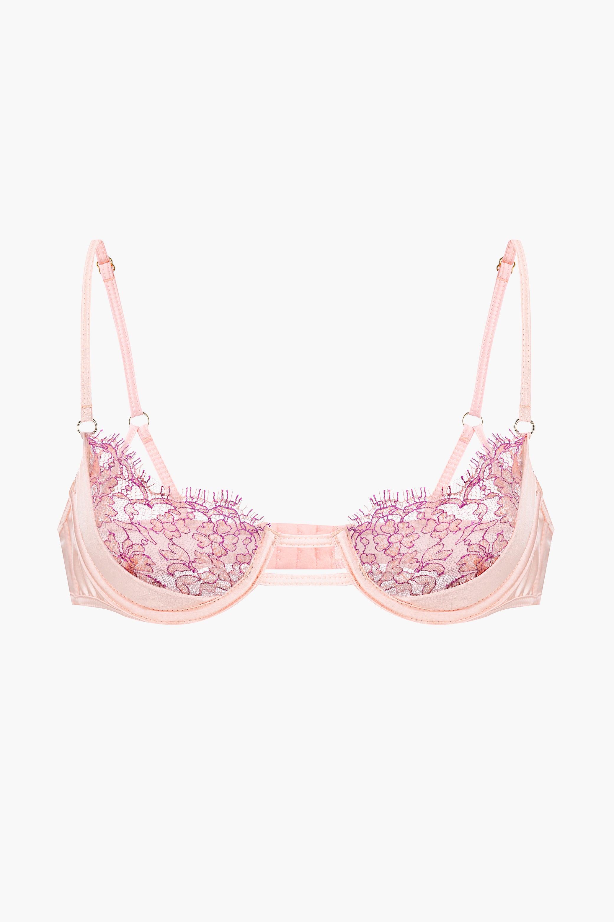 Passion Lace and Silk Balconette in Peach-Orange PeachPeach Passion Lace and Silk Balconette in Peach-Orange PeachPeach