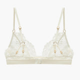 Obsession Lace, Mesh and Silk Triangle in Ivory