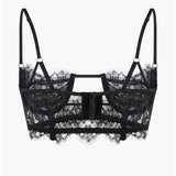 Obsession Lace and Mesh Bustier in Black