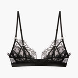 Obsession Lace, Mesh and Silk Triangle in Black