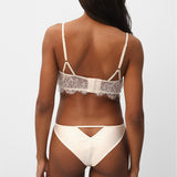 Obsession Lace and Mesh Bustier in Ivory