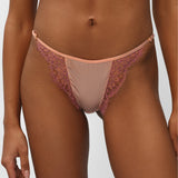 Passion Silk and Lace Tanga in Peach-Orange