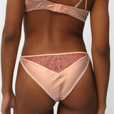 Passion Silk and Lace Tanga in Peach-Orange