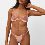 Passion Silk and Lace Tanga in Peach-Orange