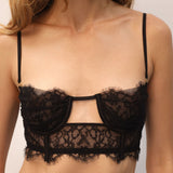 Obsession Lace and Mesh Bustier in Black