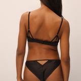 Obsession Lace, Mesh and Silk Triangle in Black