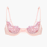 Passion Lace and Silk Balconette in Peach-Orange