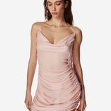 Nuage dress in Pink semi-sheer viscose