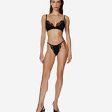 Obsession Lace, Mesh and Silk Triangle in Black