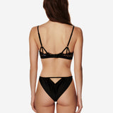 Obsession Lace, Mesh and Silk Triangle in Black