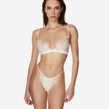 Obsession Lace, Mesh and Silk Triangle in Ivory